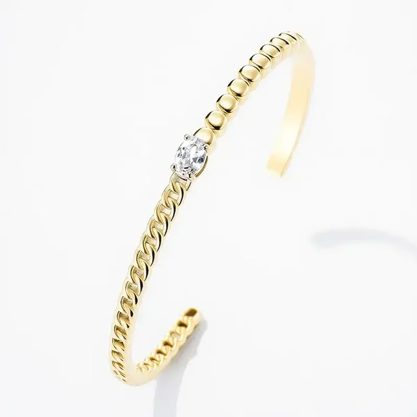 20. Armband - Chain with stone - RVS - Goud