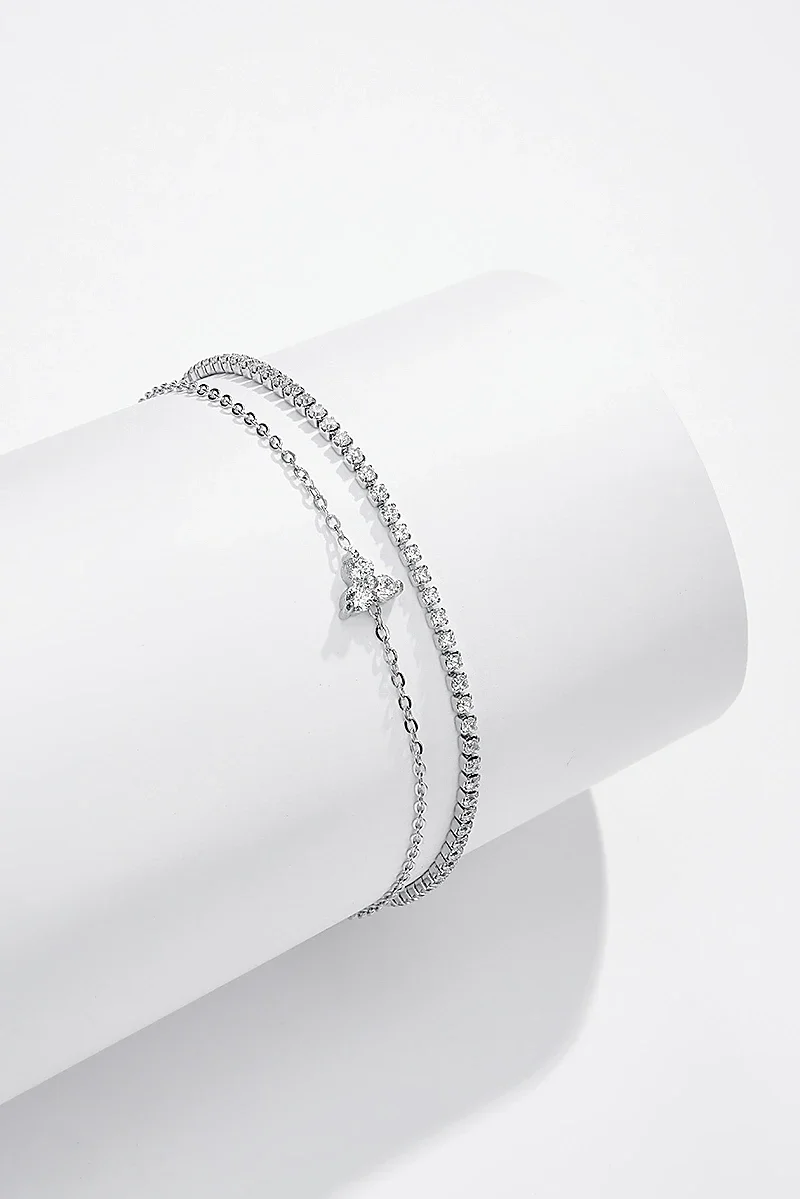 07. Armband - Double Tennis - RVS - Zilver