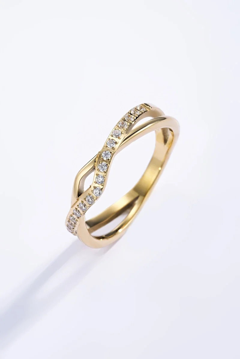 01. Ring - Zigzag - RVS - Goud - Maat 9
