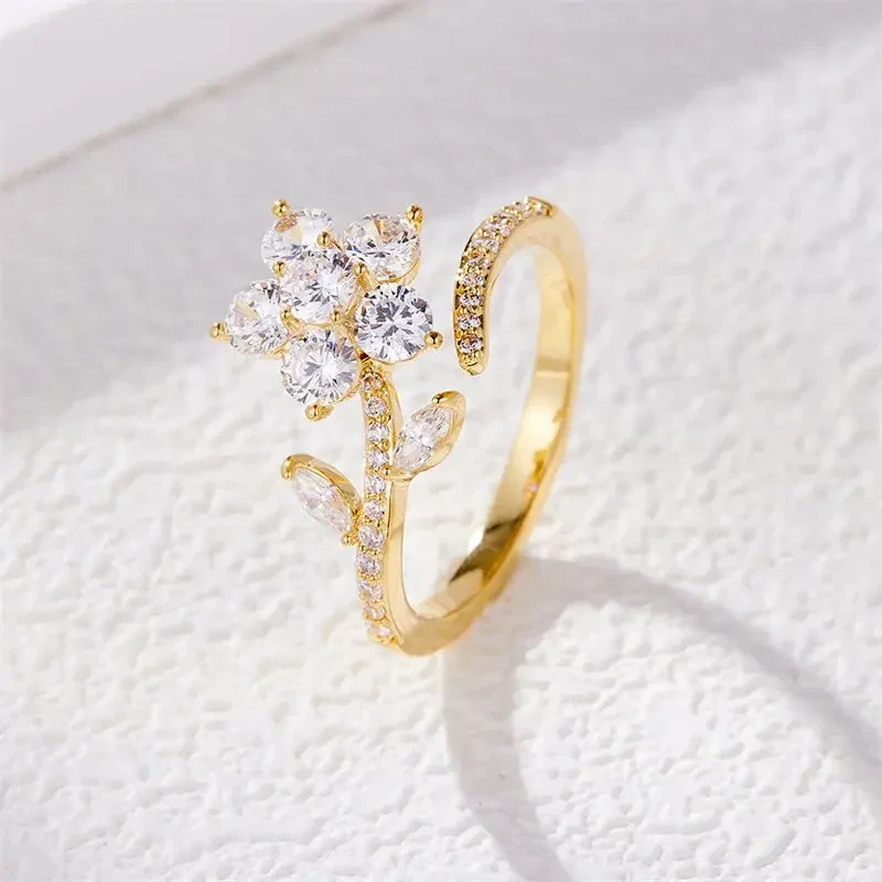 2.0 Fidget Ring - Bloem - Massief Koper