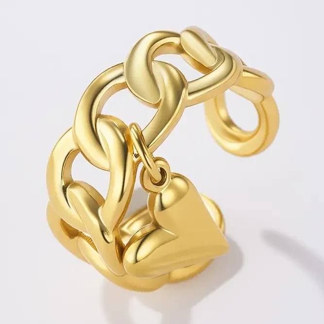 05. Ring - Hart Bedel - RVS - Goud