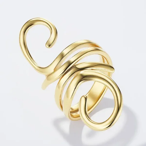 41. Ring - Freeform Doodle - RVS - Goud