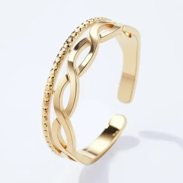 13. Ring - Dubbele Chain - RVS - Goud