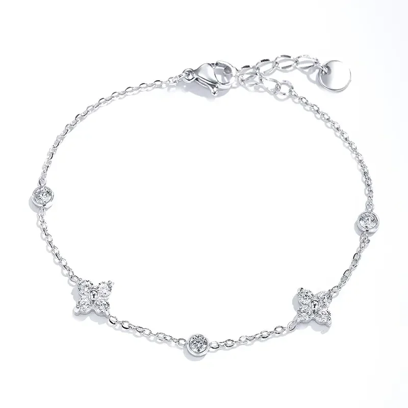 06. Armband - Flower Stone - RVS - Zilver