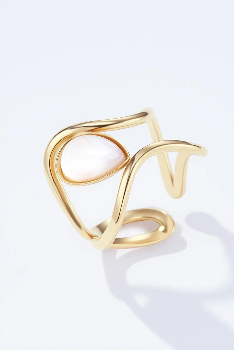 15. Ring - Freeform - RVS - Goud