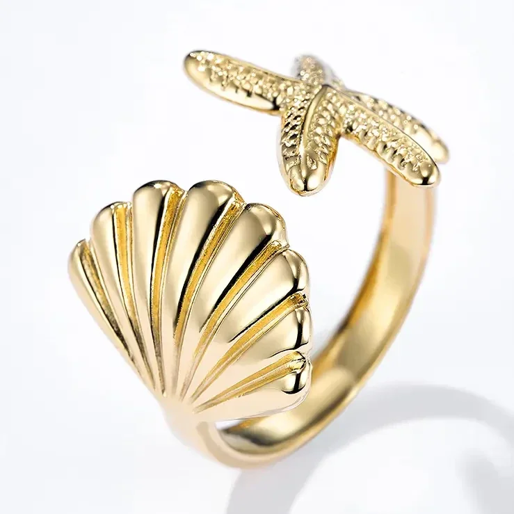 17. Ring - Schelp - RVS - Goud