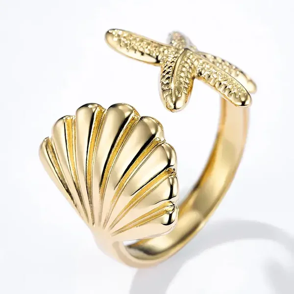 17. Ring - Schelp - RVS - Goud