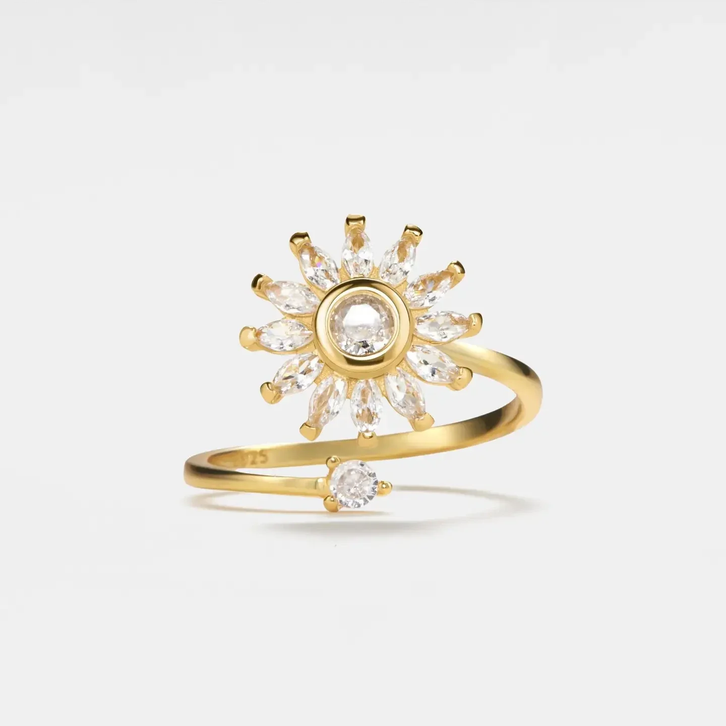 01. Fidget Ring - Daisy Flower - 925 ZILVER