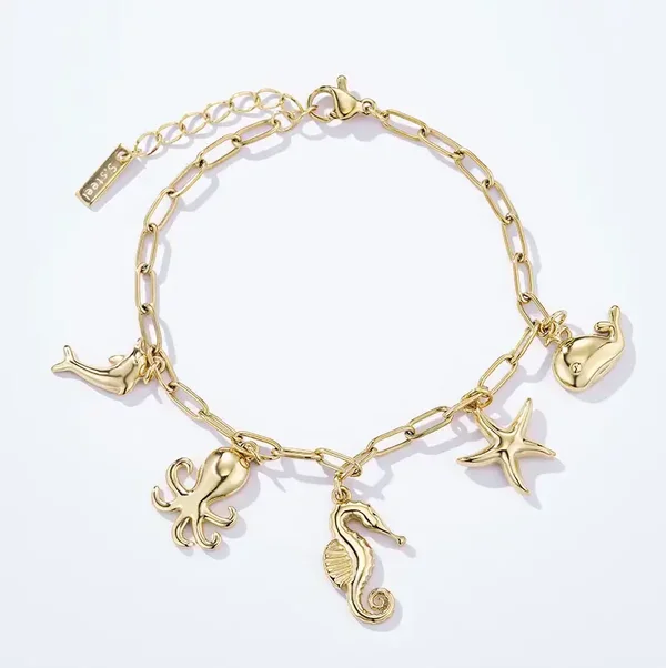 05. Armband - Charms Ocean - RVS - Goud