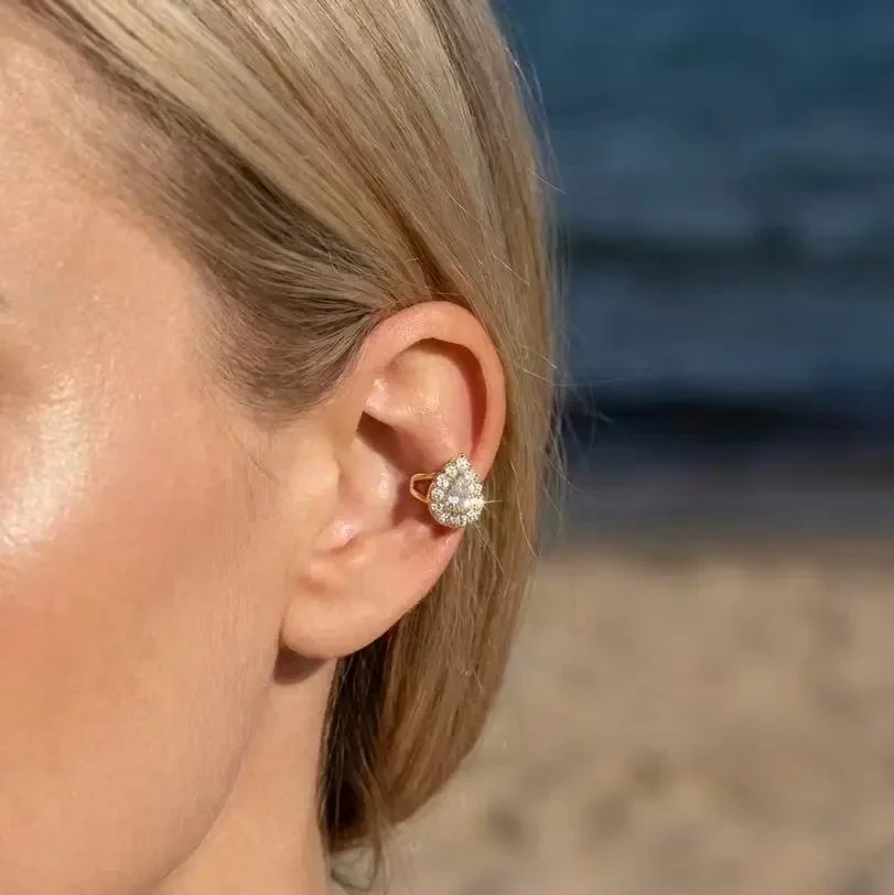 11. Earcuff - Teardrop - RVS - Goud