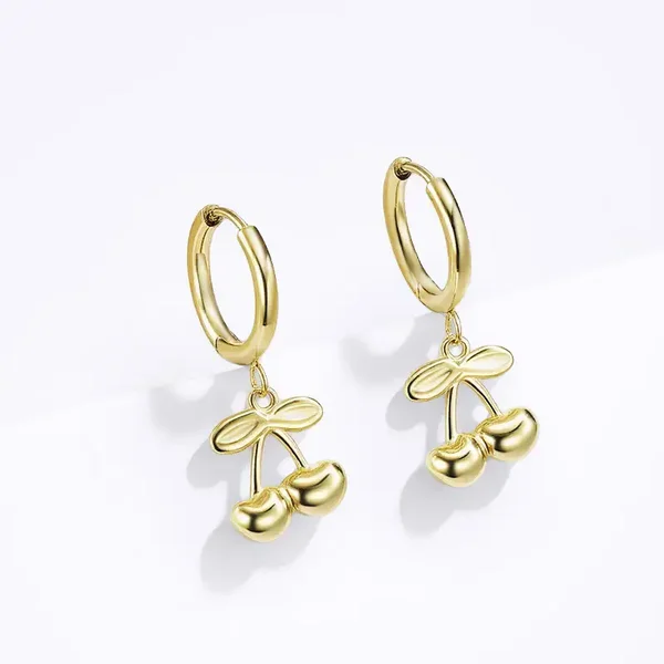 15. - Oorbellen - Cherry Rings - RVS - Goud