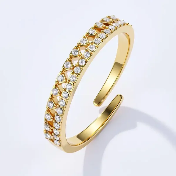 56. - Ring - Double Row - RVS - Goud