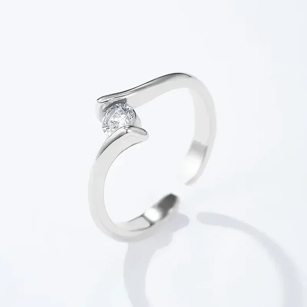 14. Ring - flowy Stone - RVS - Zilver