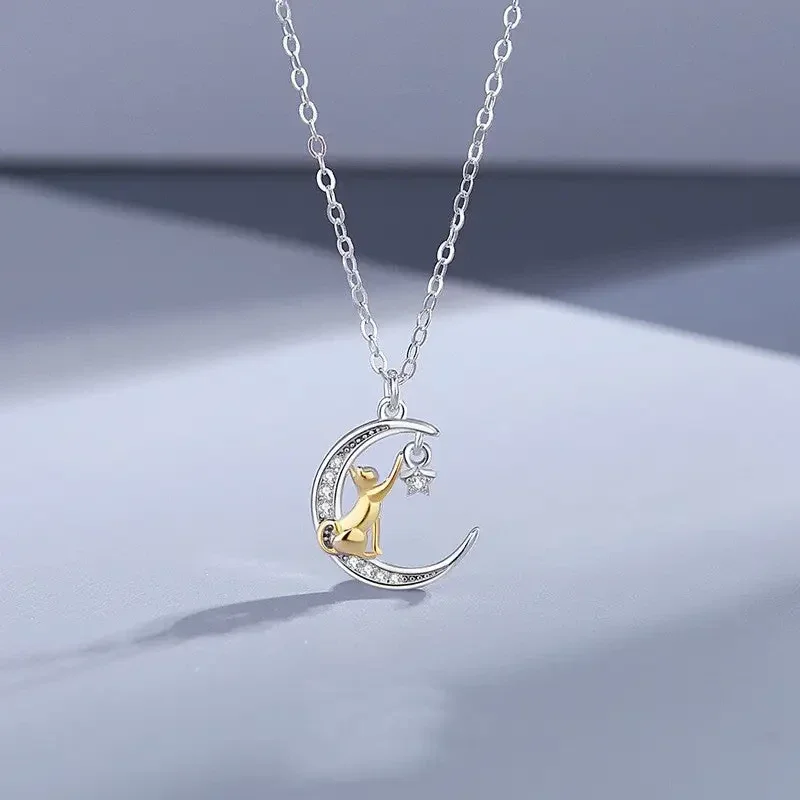 01. Ketting - Cat & Moon - 925 - Zilver