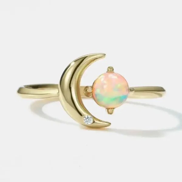 63. Ring - Moon & Oplaliet - 925 - Goud