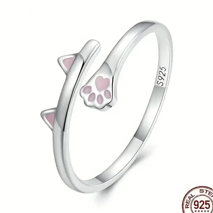 19. Ring - Cat paws & Ears - 925 - Zilver