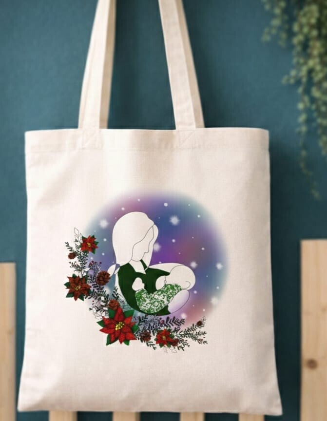 tote bag sac allaitement cadeau de naissance famille sage femme doula accompagnante périnatale