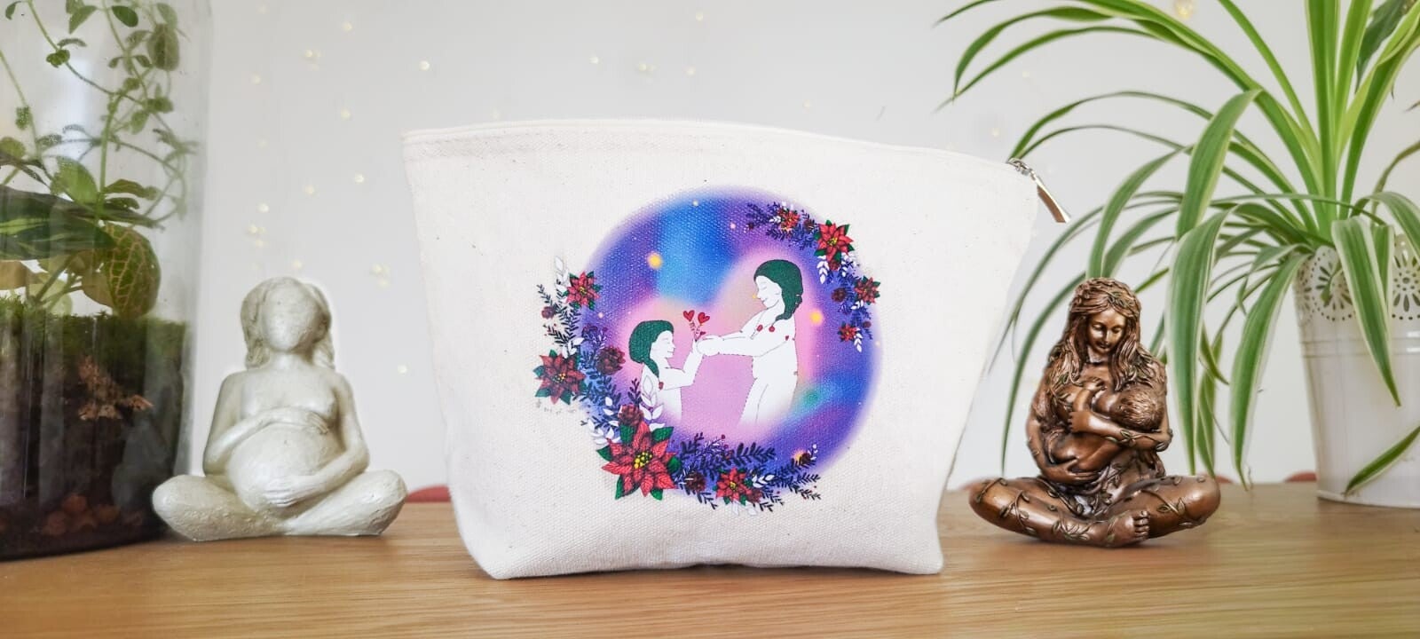 Trousse illustré cadeau naissance fleurit floral noël périnatal