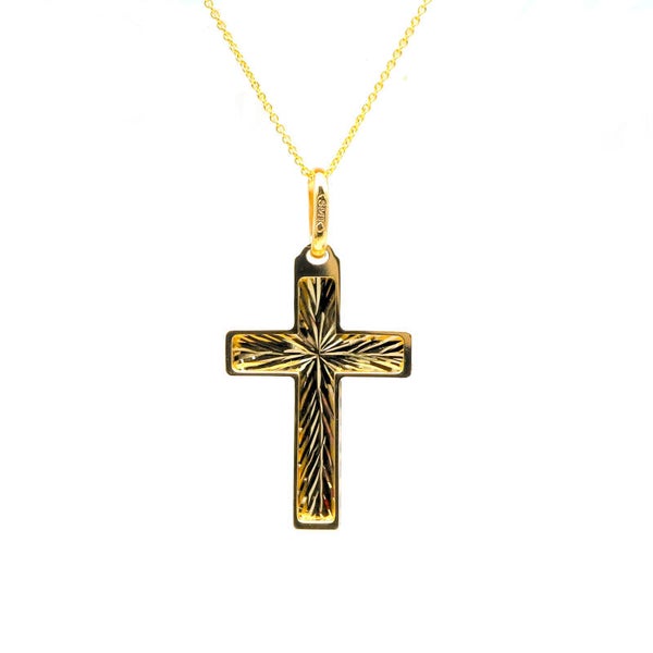 Goldanhänger KREUZ mit Öse 30x16mm