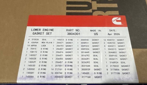 LOWER ENGINE GASKET SET (JUEGO DE EMPAQUES INFERIORES)