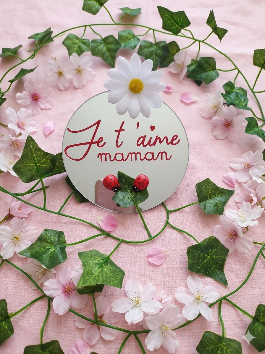 Petit Miroir "Je t'aime maman" – Un cadeau tout en douceur