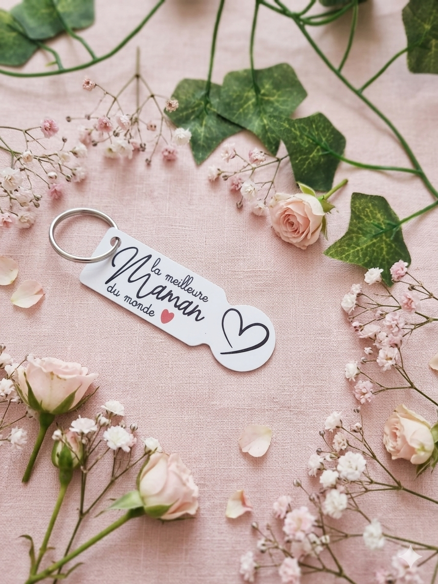 Porte-clé Jeton "La meilleure maman du monde" – Pratique & Affectueux