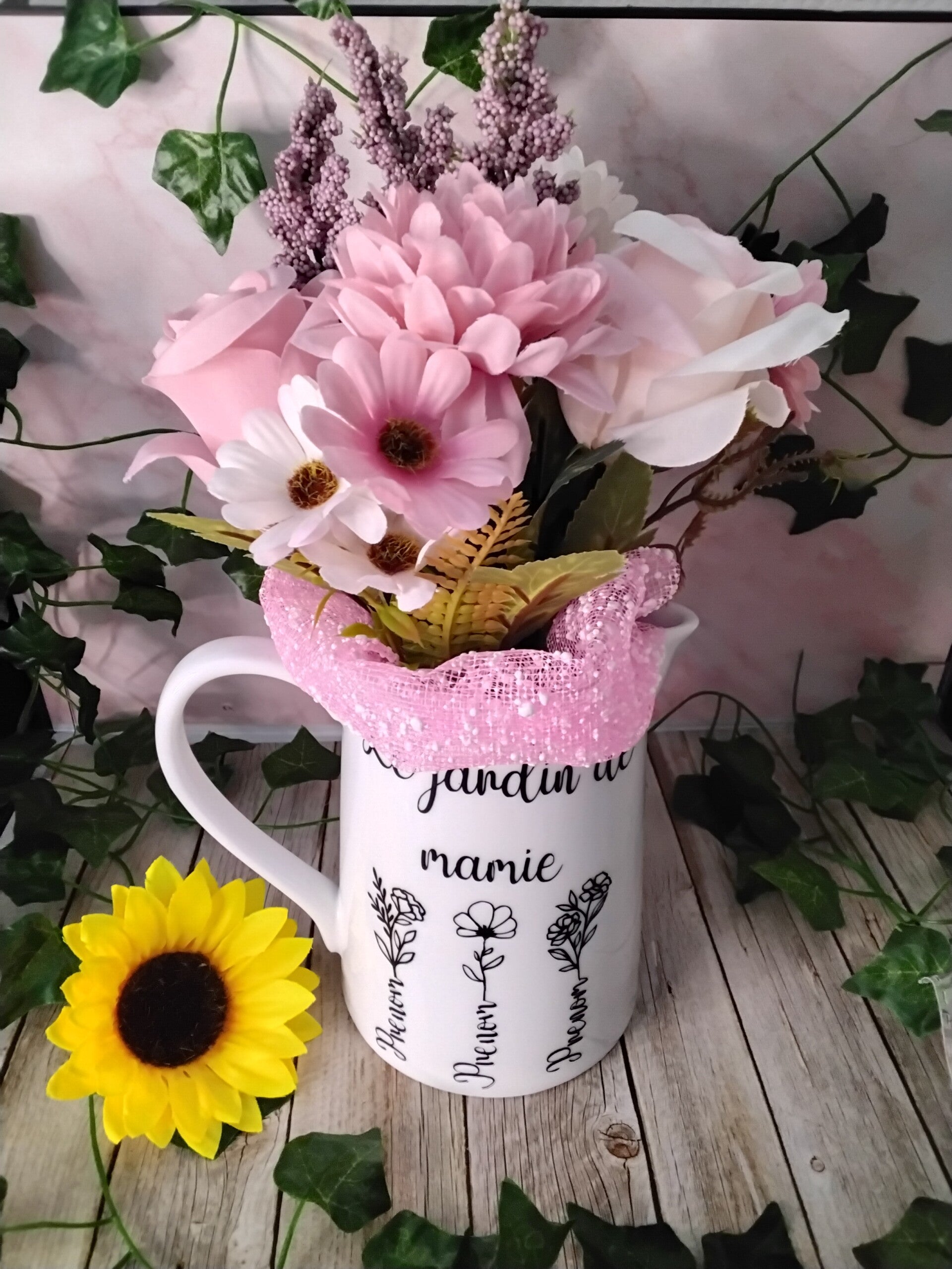 Vase fête des grands mères a personnalisé