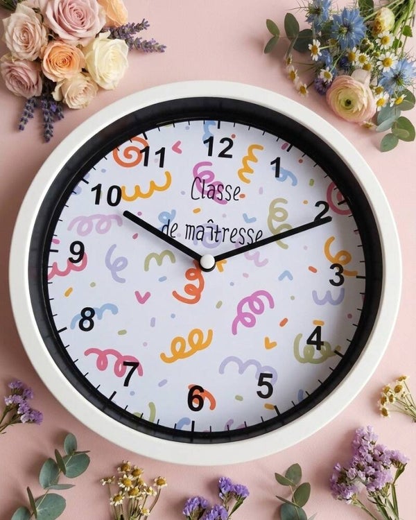 ​🎁 Cadeau de fin d'année : Horloge personnalisée pour Maître ou Maîtresse ! 🍎