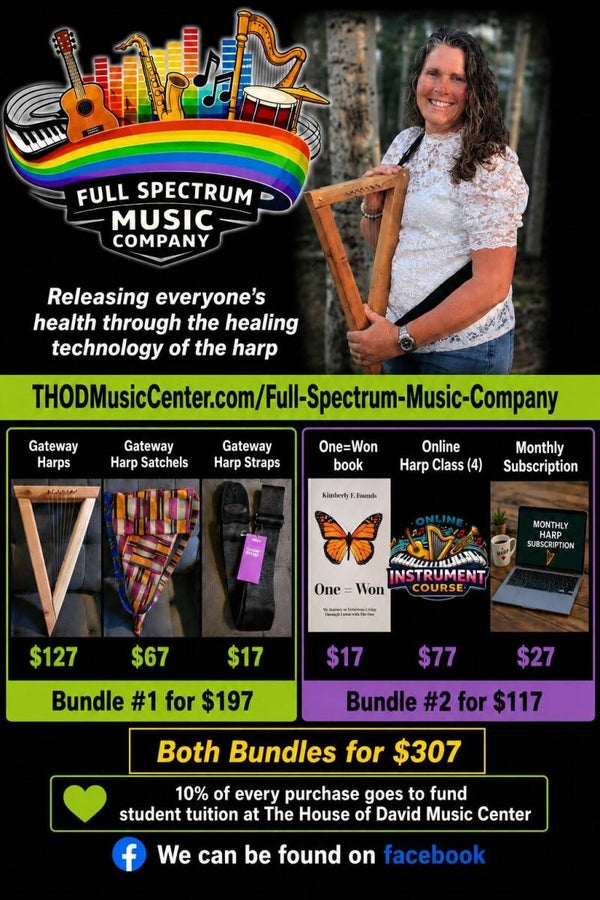 Bundle #2 (One=Won book, Healing Harp Class, 1 Month Subscription
