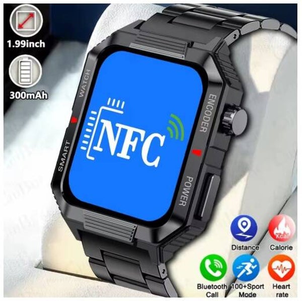 New NFC Smartwatch Men GPS Sports Fitness