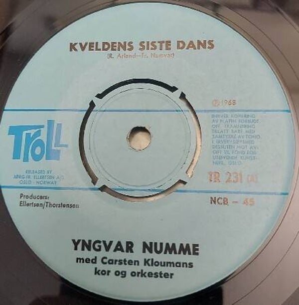 Yngvar Numme ‎– Kveldens Siste Dans / En Kveld Sist Sommer (7")