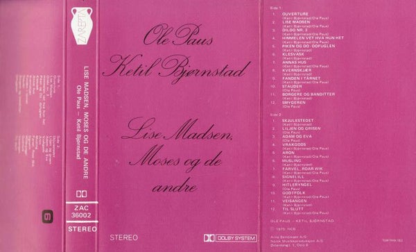 Ole Paus , Ketil Bjørnstad – Lise Madsen, Moses Og De Andre (kassett)