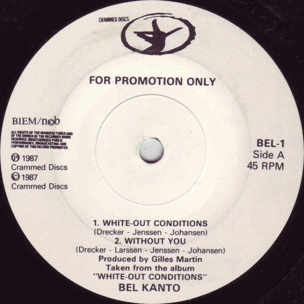 Bel Kanto ‎– White-Out Conditions (7" - Promo)
