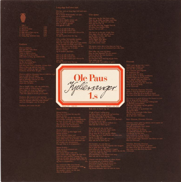 Ole Paus – Kjellersanger (LP)