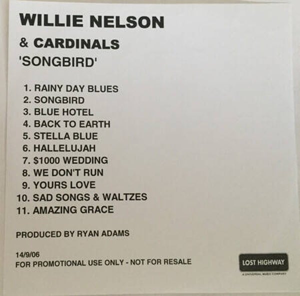 Willie Nelson & Cardinals ‎– Songbird (CD promo)