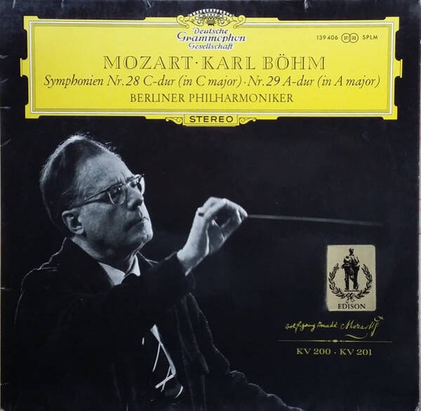 Wolfgang Amadeus Mozart, Karl Böhm, Berliner Philharmoniker – Symphonien Nr. 28 C-dur Und Nr. 29 A-dur (LP)