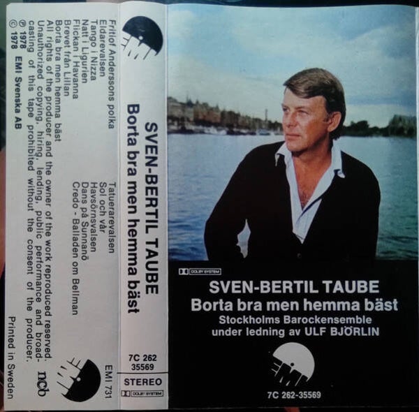 Sven-Bertil Taube – Borta Bra Men Hemma Bäst - Visor Och Ballader Av Evert Taube (Kassett)