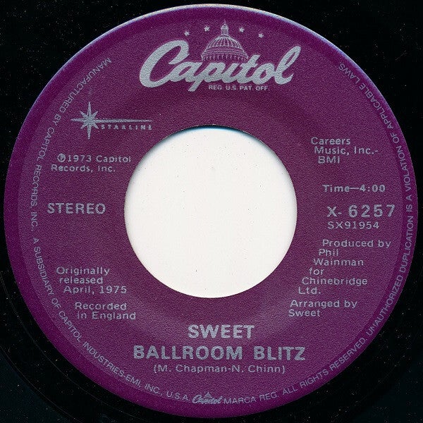Sweet – Ballroom Blitz / Fox On The Run (7")