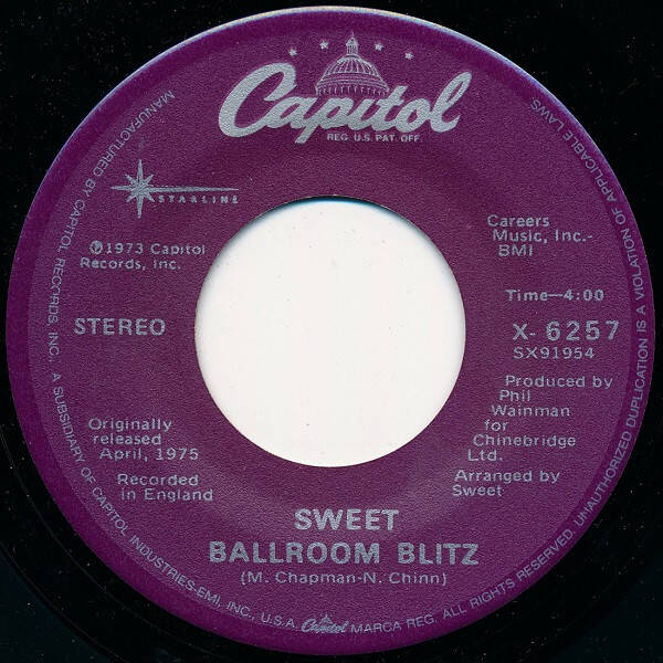 Sweet – Ballroom Blitz / Fox On The Run (7")