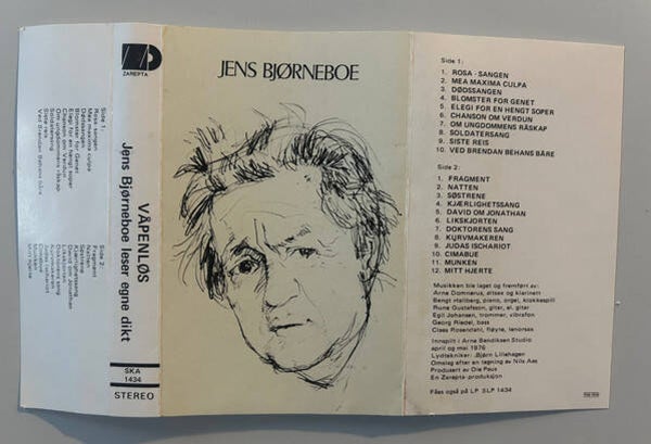 Jens Bjørneboe – Våpenløs - Jens Bjørneboe Leser Egne Dikt (Kassett)