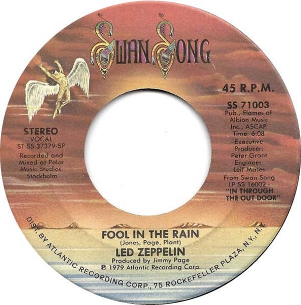 Led Zeppelin – Fool In The Rain / Hot Dog (7")