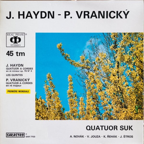 J. Haydn, P. Vranický, Quatuor Suk, A. Novák, V. Jouza, K. Řehák, J. Štros – J. Haydn, P. Vranický (LP)
