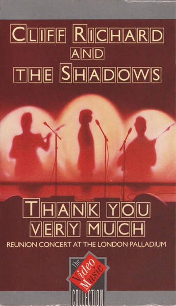 Cliff Richard And The Shadows – Thank You Very Much (Reunion Concert At The London Palladium) (VHS)