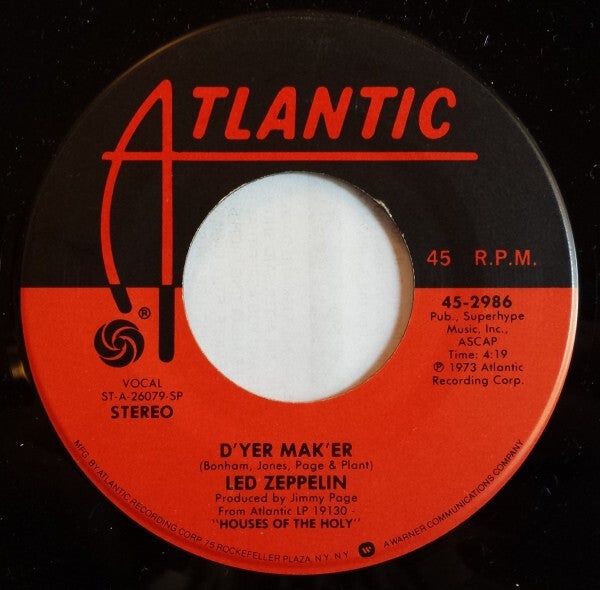 Led Zeppelin – D'yer Mak'er / The Crunge (7")