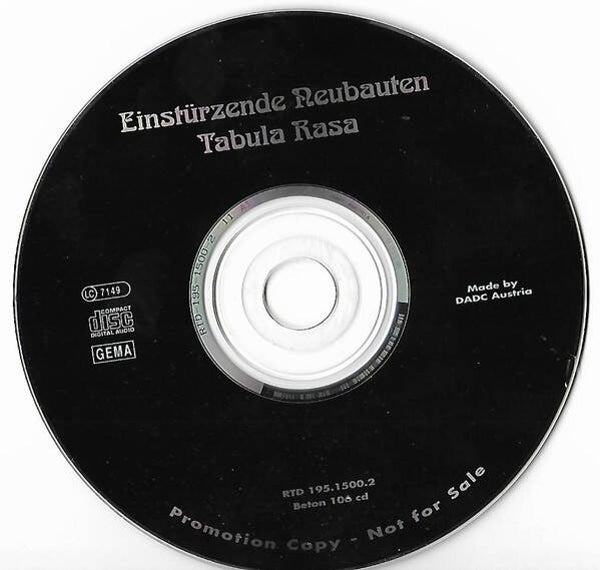 Einstürzende Neubauten – Tabula Rasa (CD singel, promo)