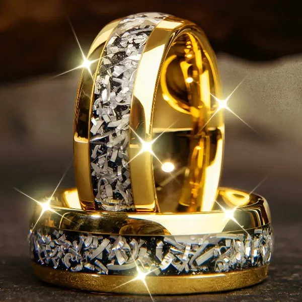 [Golden Men's Ring] Golden Stainless Steel 8mm Men's Ring, Close Fitting and Comfortable for Daily Wear, as a Birthday Gift or Christmas Gift