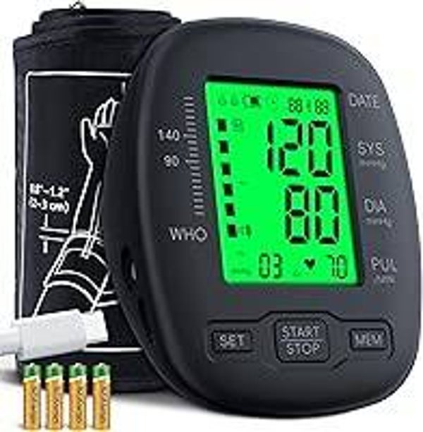 Blood Pressure Monitor Upper Arm Blood Pressure Monitors for Home Use with Adjustable Bp Cuff 8.7"-16.5", Backlit Screen, 2x99 Memory, Voice Broadcast and Battery Bp Machine, Easy to Use