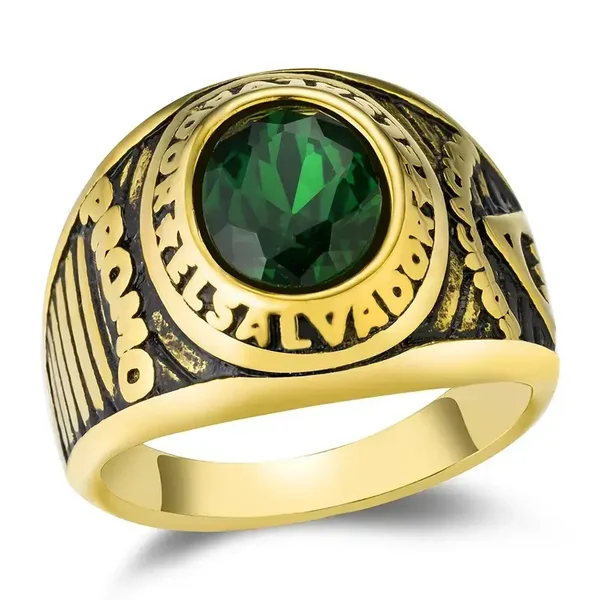 Size  : 9 Luxury Fashion Golden Ring] 316L Stainless Steel Luxury Fashion Golden Ring for Men and Women | Non-Fading Hip Hop Rap Domineering Wealth Jewelry, Suitable for Wedding Parties