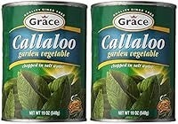 Grace Callaloo 19oz - 2 Pack Jamaican Callaloo Canned - Perfect addition to Jamaican Ackee & Salted Cod Fish - Prepare as a Side with Breadfruit - Great Spinach Substitute - Authentic Jamaican Food Callaloo 1.18 Pound (Pack of 2)