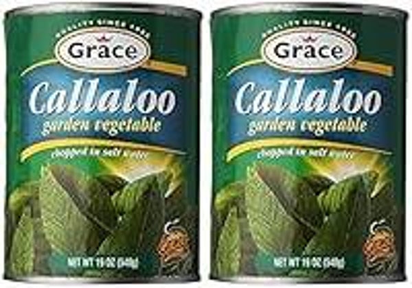 Grace Callaloo 19oz - 2 Pack Jamaican Callaloo Canned - Perfect addition to Jamaican Ackee & Salted Cod Fish - Prepare as a Side with Breadfruit - Great Spinach Substitute - Authentic Jamaican Food Callaloo 1.18 Pound (Pack of 2)